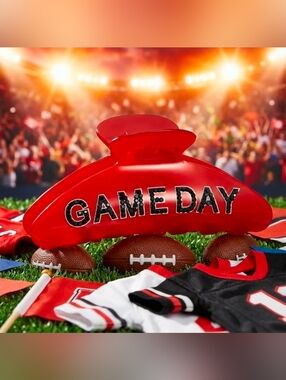 🦄 Game Day Red Claw Hair Clip